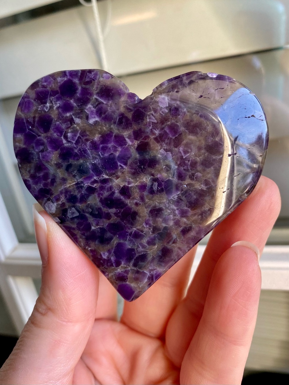 💜 2.5” Amethyst Heart — Purple + Smoky Gray Beauty! 💜